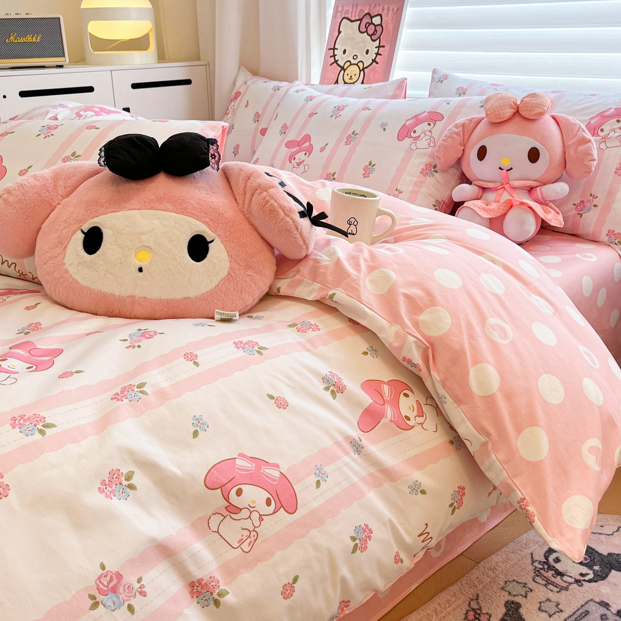 91家纺网 家纺一手货源 找家纺 暮思家居 2026新款正版授权三丽鸥全棉纯棉四件套系列-第二批 少女美乐蒂