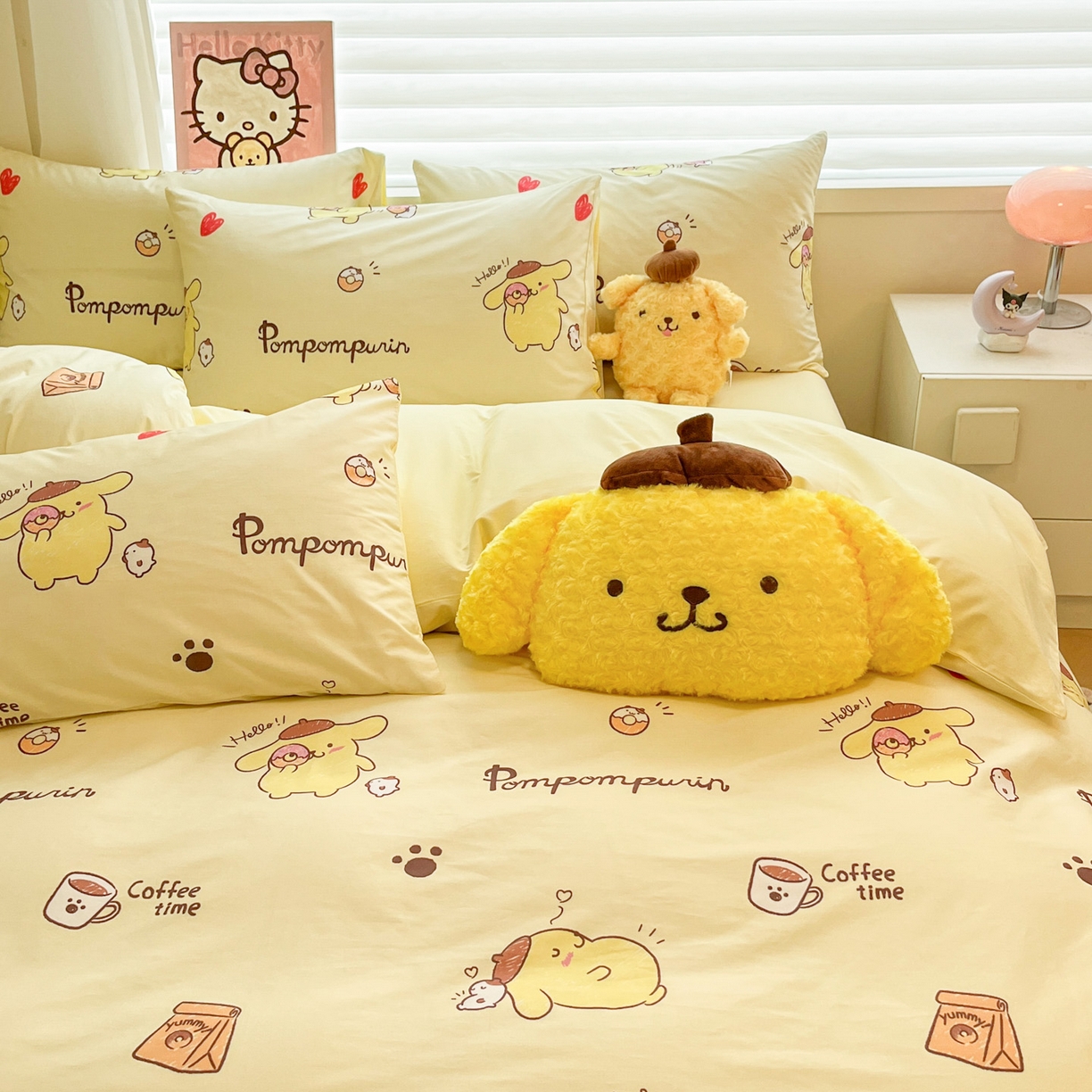 91家纺网 家纺一手货源 找家纺 暮思家居 2026新款正版授权三丽鸥全棉纯棉四件套系列-第二批 甜品布丁狗