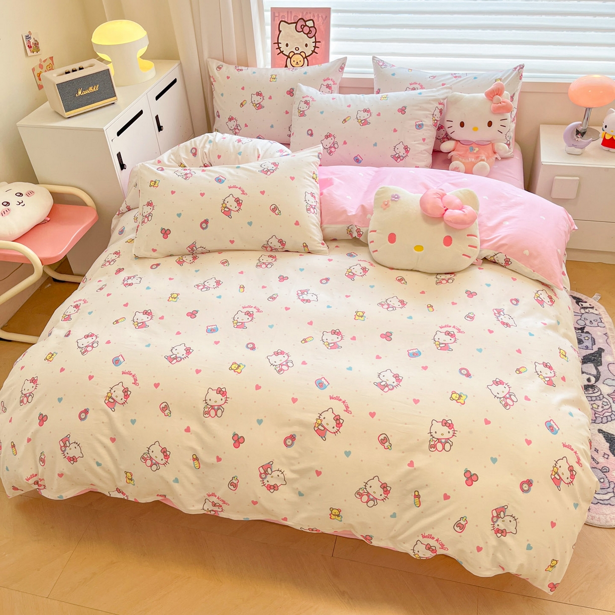 91家纺网 家纺一手货源 找家纺 暮思家居 2026新款正版授权三丽鸥全棉纯棉四件套系列-第二批 甜甜凯蒂