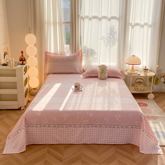 91家纺网 家纺一手货源 找家纺 朵安家纺 2026春夏新款12868全棉纯棉斜纹印花四件套 水榭听香