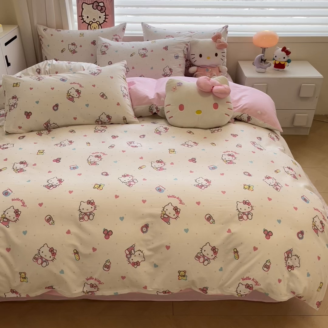91家纺网 家纺一手货源 找家纺 暮思家居 2026新款正版授权三丽鸥全棉纯棉四件套系列-第二批 甜甜凯蒂