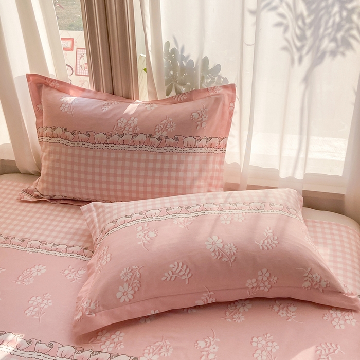 91家纺网 家纺一手货源 找家纺 朵安家纺 2026春夏新款12868全棉纯棉斜纹印花四件套 水榭听香