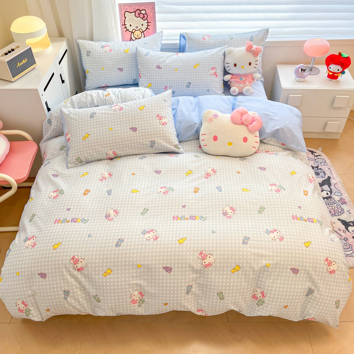 91家纺网 家纺一手货源 找家纺 暮思家居 2026新款正版授权三丽鸥全棉纯棉四件套系列-第二批 小熊KT