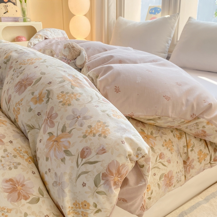 91家纺网 家纺一手货源 找家纺 朵安家纺 2026春夏新款12868全棉纯棉斜纹印花四件套 苏糖