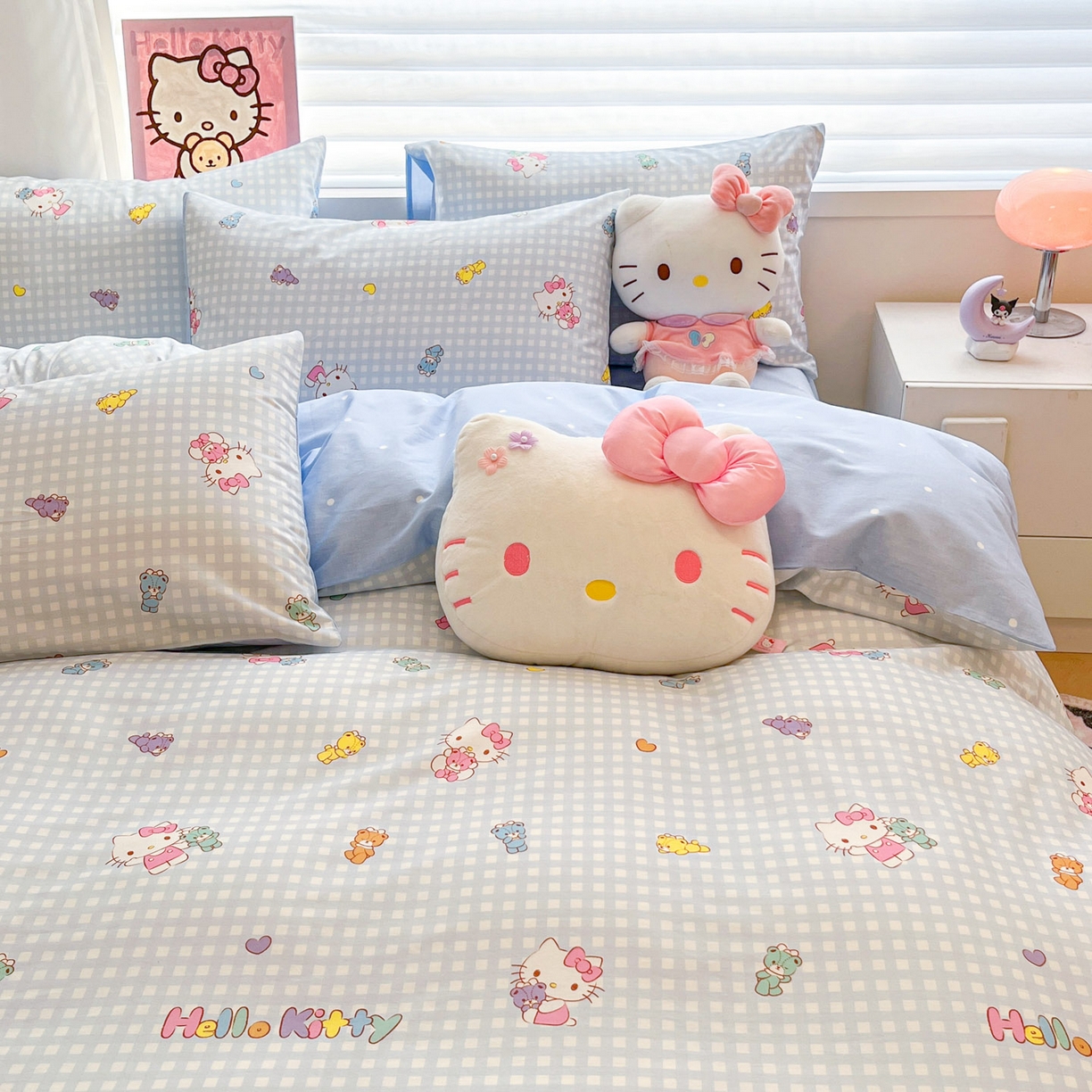 91家纺网 家纺一手货源 找家纺 暮思家居 2026新款正版授权三丽鸥全棉纯棉四件套系列-第二批 小熊KT