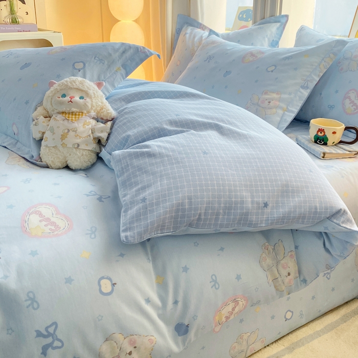 91家纺网 家纺一手货源 找家纺 朵安家纺 2026春夏新款12868全棉纯棉斜纹印花四件套 天使西高地