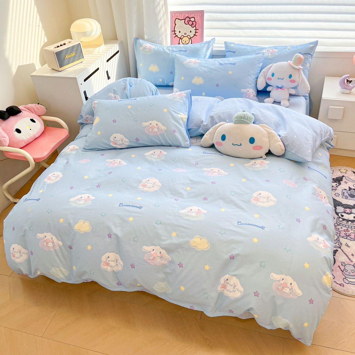 91家纺网 家纺一手货源 找家纺 暮思家居 2026新款正版授权三丽鸥全棉纯棉四件套系列-第二批 星空玉桂狗