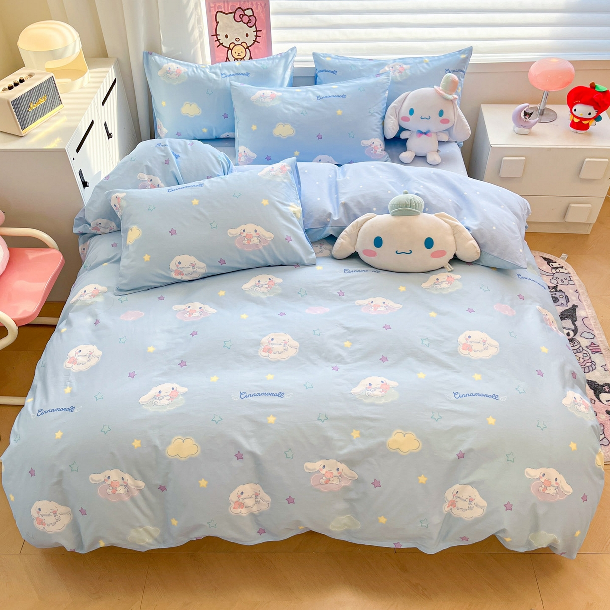91家纺网 家纺一手货源 找家纺 暮思家居 2026新款正版授权三丽鸥全棉纯棉四件套系列-第二批 星空玉桂狗