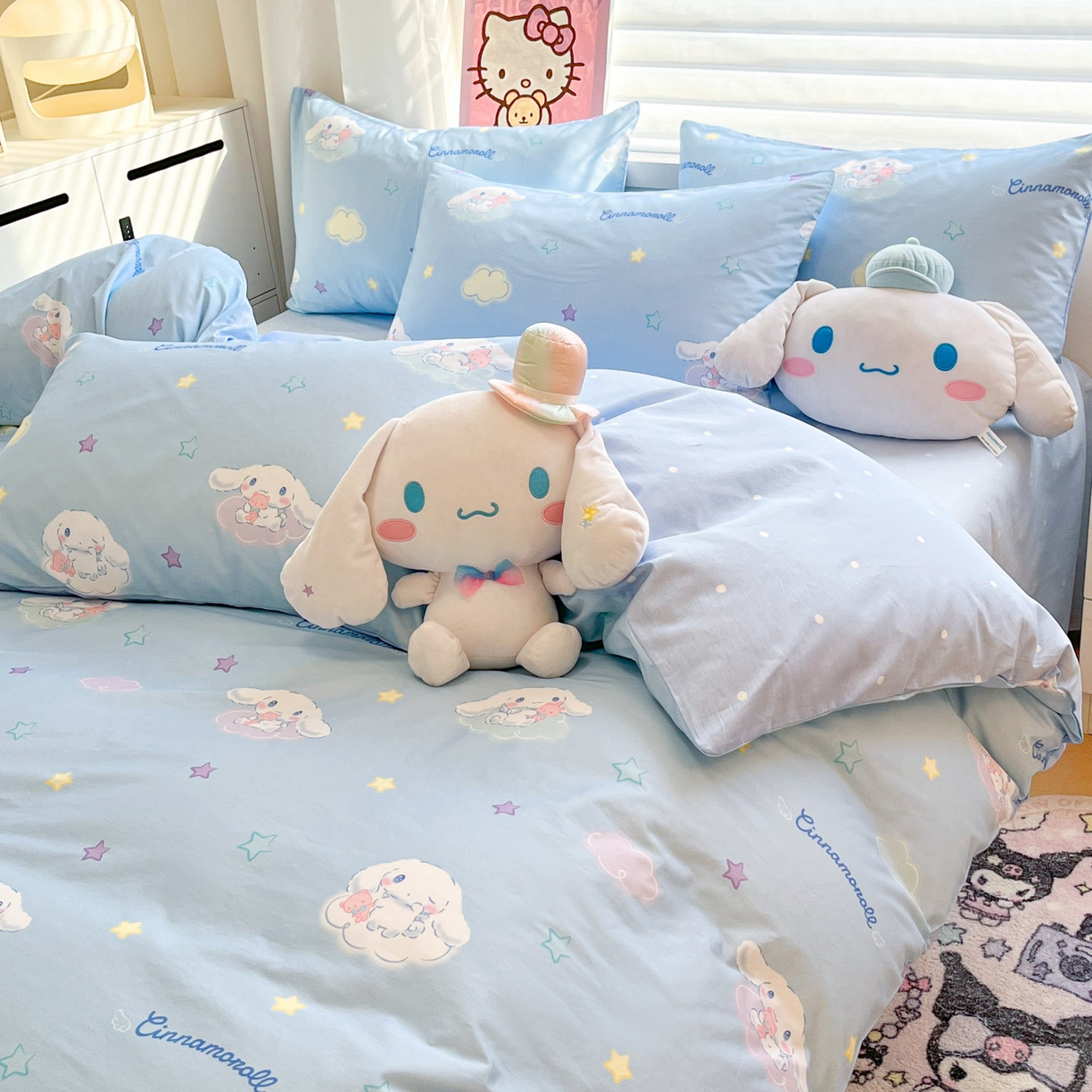 91家纺网 家纺一手货源 找家纺 暮思家居 2026新款正版授权三丽鸥全棉纯棉四件套系列-第二批 星空玉桂狗