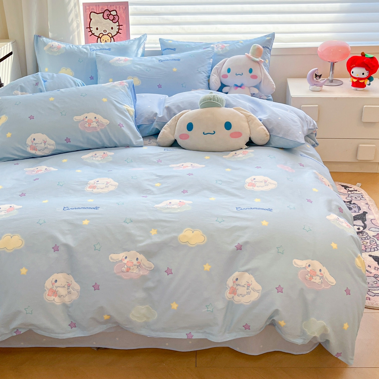 91家纺网 家纺一手货源 找家纺 暮思家居 2026新款正版授权三丽鸥全棉纯棉四件套系列-第二批 星空玉桂狗