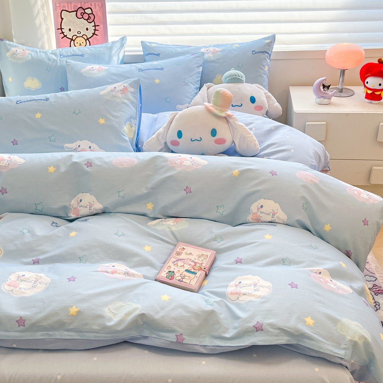 91家纺网 家纺一手货源 找家纺 暮思家居 2026新款正版授权三丽鸥全棉纯棉四件套系列-第二批 星空玉桂狗