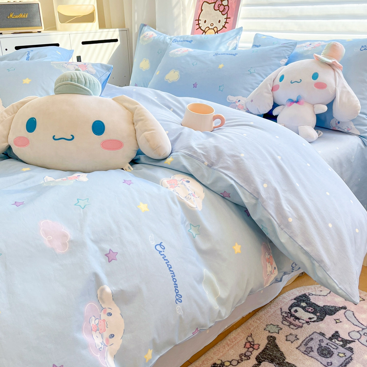 91家纺网 家纺一手货源 找家纺 暮思家居 2026新款正版授权三丽鸥全棉纯棉四件套系列-第二批 星空玉桂狗