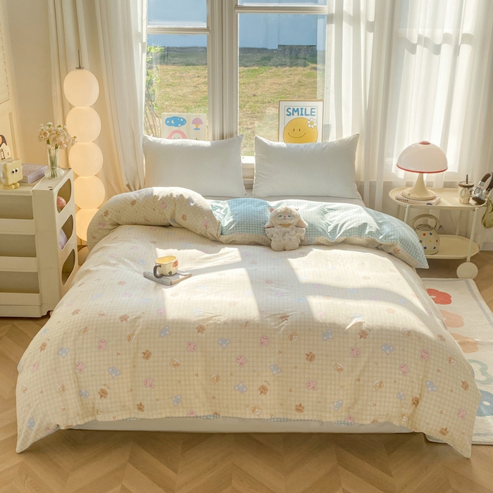 91家纺网 家纺一手货源 找家纺 朵安家纺 2026春夏新款12868全棉纯棉斜纹印花四件套 甜宠日记