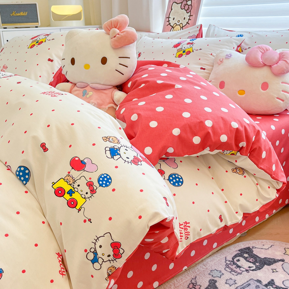 暮思家居 2026新款正版授权三丽鸥全棉纯棉四件套系列-第二批 幸福KT