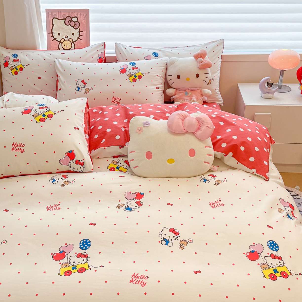 91家纺网 家纺一手货源 找家纺 暮思家居 2026新款正版授权三丽鸥全棉纯棉四件套系列-第二批 幸福KT