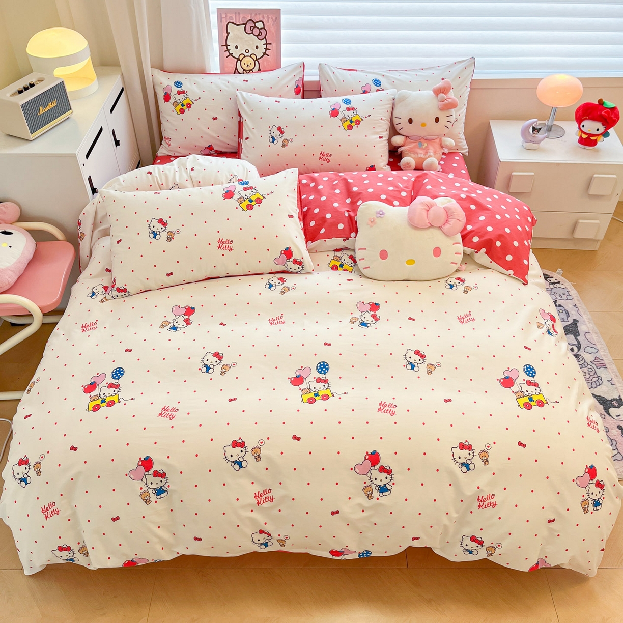 91家纺网 家纺一手货源 找家纺 暮思家居 2026新款正版授权三丽鸥全棉纯棉四件套系列-第二批 幸福KT