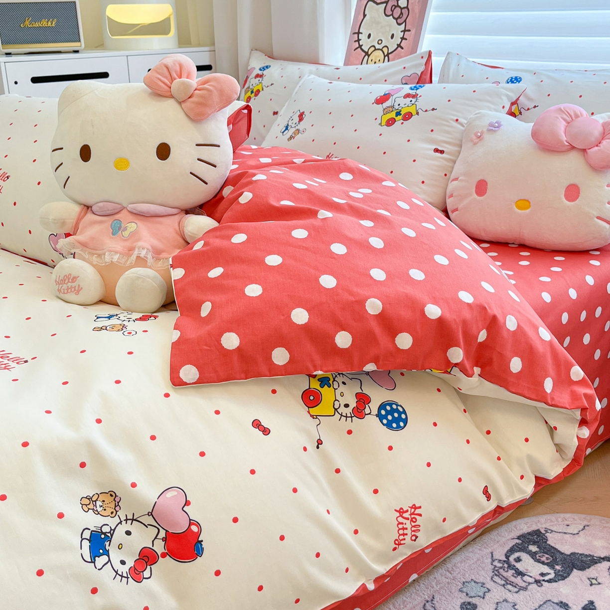 91家纺网 家纺一手货源 找家纺 暮思家居 2026新款正版授权三丽鸥全棉纯棉四件套系列-第二批 幸福KT