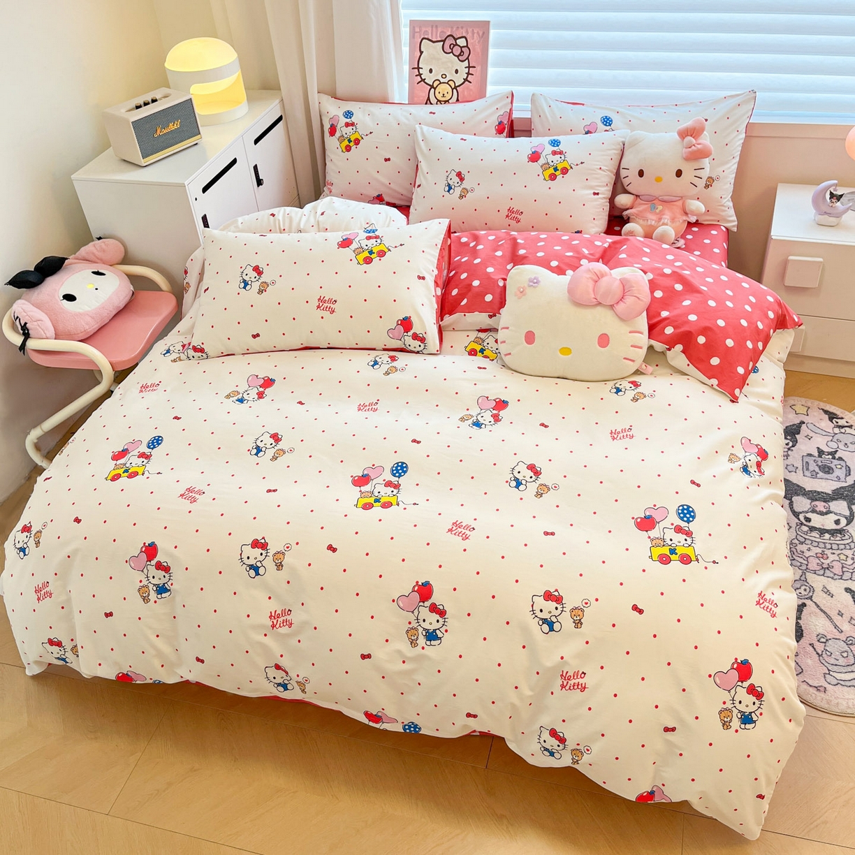 91家纺网 家纺一手货源 找家纺 暮思家居 2026新款正版授权三丽鸥全棉纯棉四件套系列-第二批 幸福KT