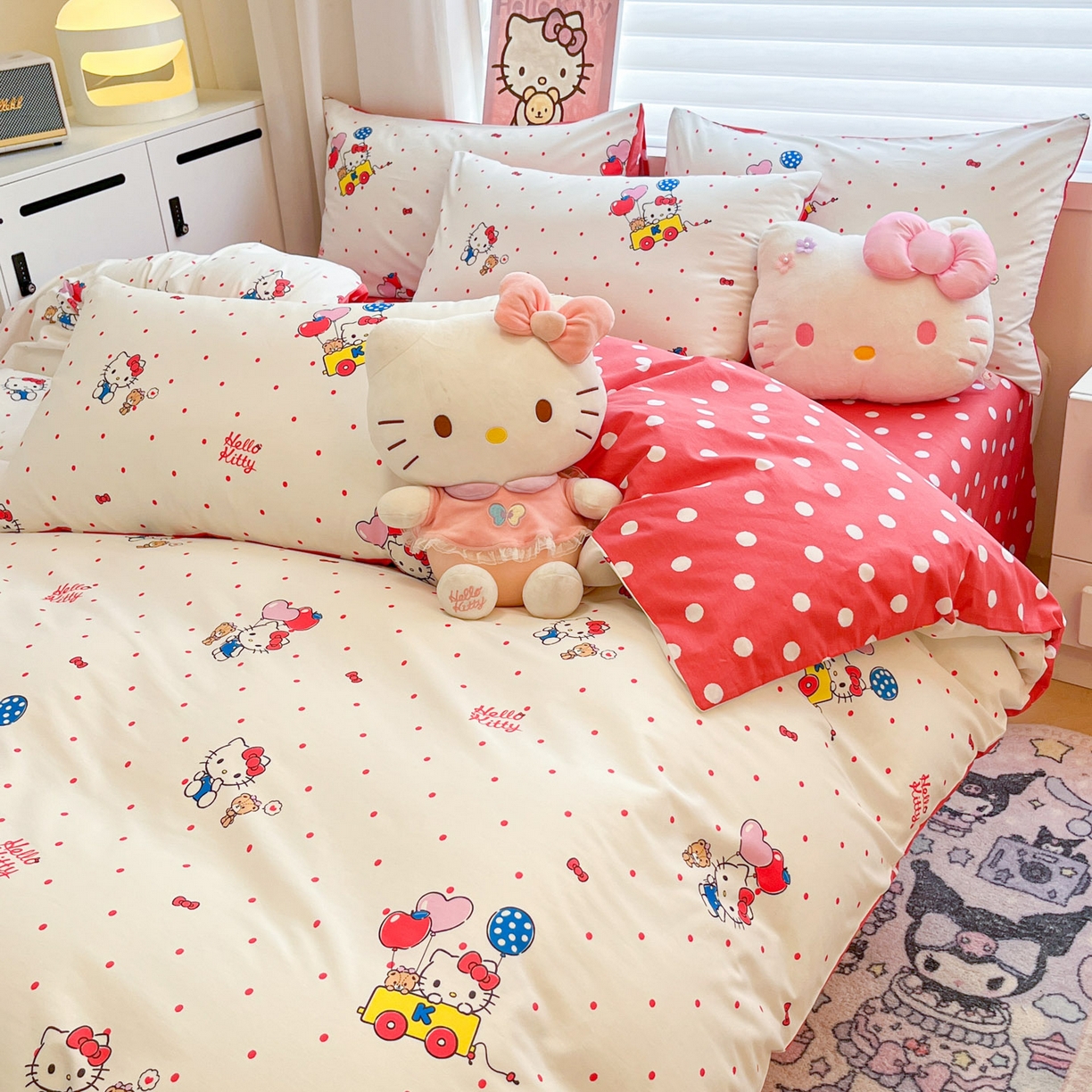 91家纺网 家纺一手货源 找家纺 暮思家居 2026新款正版授权三丽鸥全棉纯棉四件套系列-第二批 幸福KT