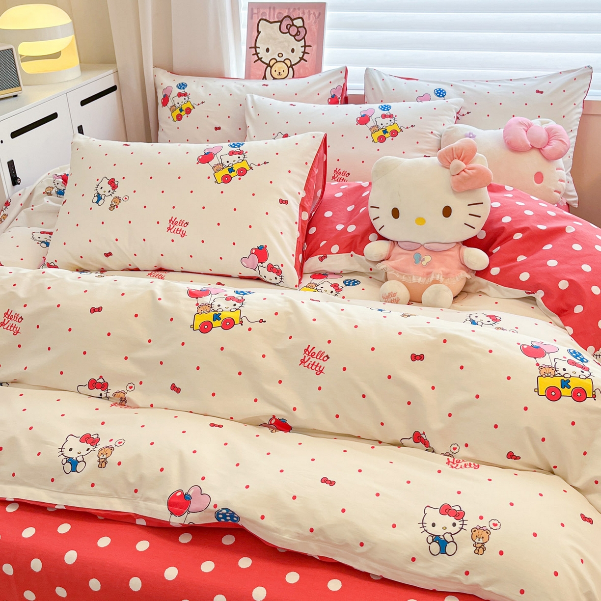 91家纺网 家纺一手货源 找家纺 暮思家居 2026新款正版授权三丽鸥全棉纯棉四件套系列-第二批 幸福KT