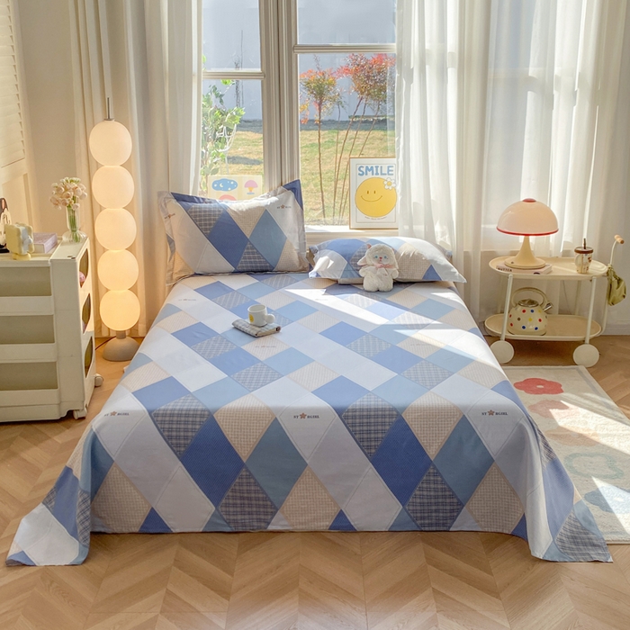 91家纺网 家纺一手货源 找家纺 （总）朵安家纺 2026春夏新款12868全棉纯棉斜纹印花单床单 床单单件