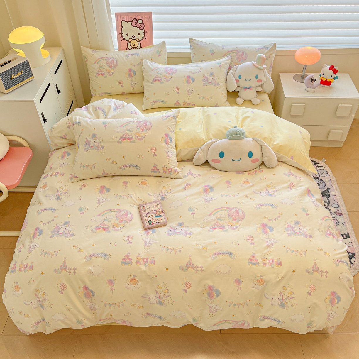 91家纺网 家纺一手货源 找家纺 暮思家居 2026新款正版授权三丽鸥全棉纯棉四件套系列-第二批 游乐园大耳狗