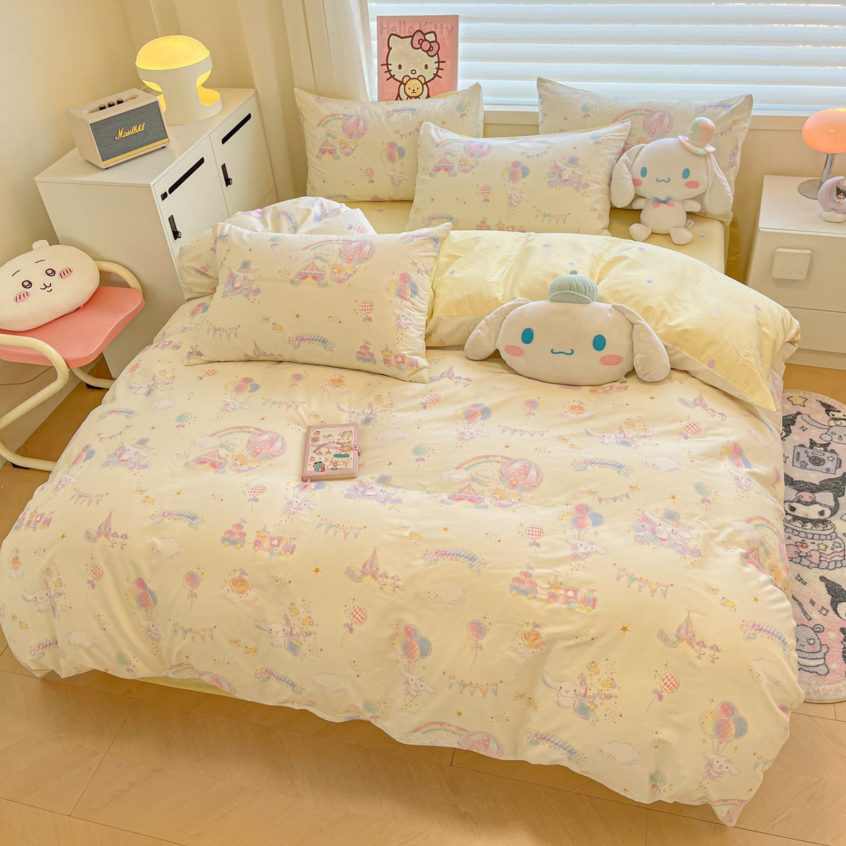 91家纺网 家纺一手货源 找家纺 暮思家居 2026新款正版授权三丽鸥全棉纯棉四件套系列-第二批 游乐园大耳狗