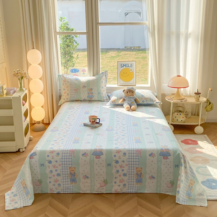 91家纺网 家纺一手货源 找家纺 （总）朵安家纺 2026春夏新款12868全棉纯棉斜纹印花单床单 床单单件