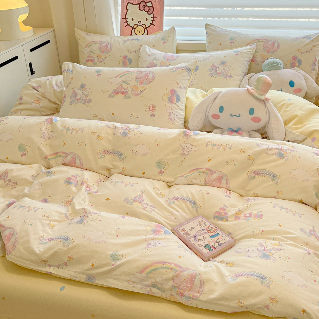 91家纺网 家纺一手货源 找家纺 暮思家居 2026新款正版授权三丽鸥全棉纯棉四件套系列-第二批 游乐园大耳狗