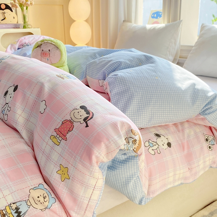 91家纺网 家纺一手货源 找家纺 朵安家纺 2026春夏新款12868全棉纯棉斜纹印花四件套 微笑萌宠