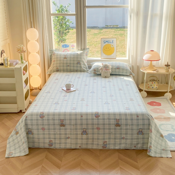 91家纺网 家纺一手货源 找家纺 （总）朵安家纺 2026春夏新款12868全棉纯棉斜纹印花单床单 床单单件