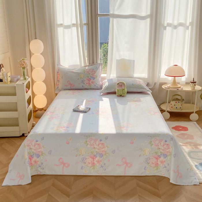 91家纺网 家纺一手货源 找家纺 （总）朵安家纺 2026春夏新款12868全棉纯棉斜纹印花单床单 床单单件