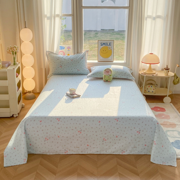 91家纺网 家纺一手货源 找家纺 （总）朵安家纺 2026春夏新款12868全棉纯棉斜纹印花单床单 床单单件