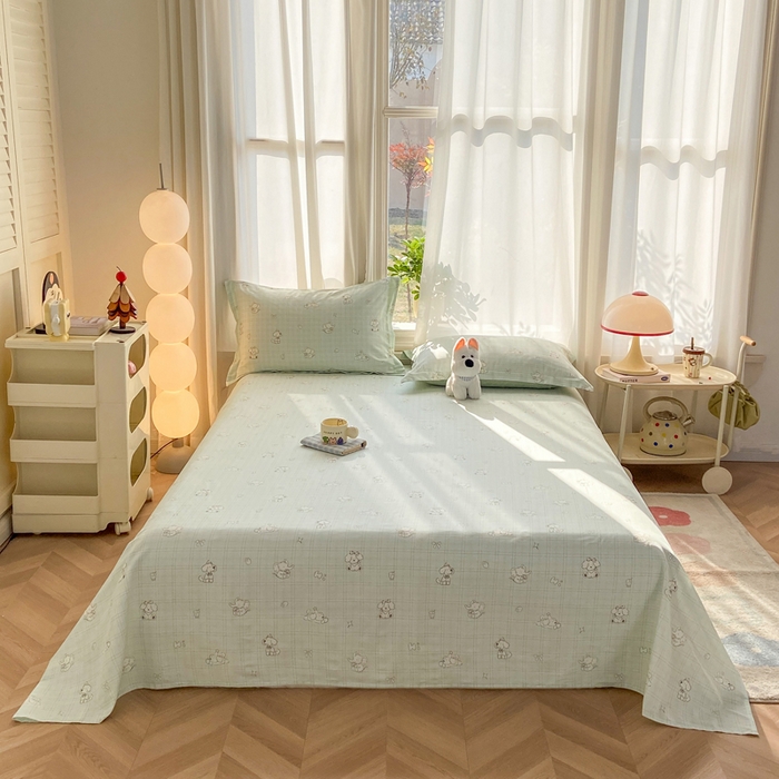 91家纺网 家纺一手货源 找家纺 （总）朵安家纺 2026春夏新款12868全棉纯棉斜纹印花单床单 床单单件