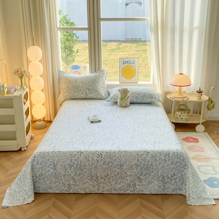 91家纺网 家纺一手货源 找家纺 （总）朵安家纺 2026春夏新款12868全棉纯棉斜纹印花单床单 床单单件