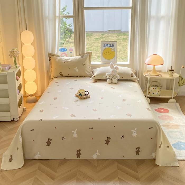 91家纺网 家纺一手货源 找家纺 （总）朵安家纺 2026春夏新款12868全棉纯棉斜纹印花单床单 床单单件