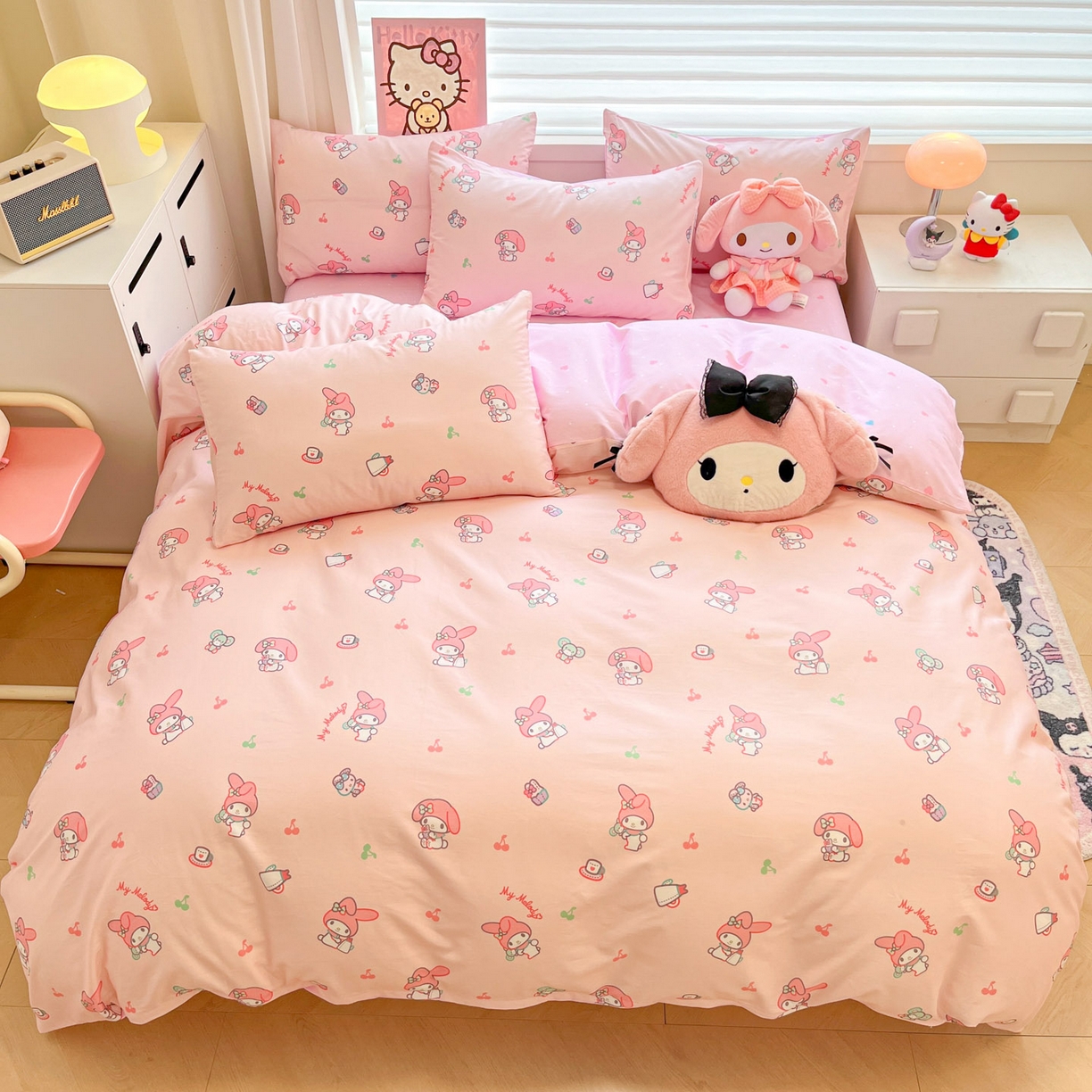 91家纺网 家纺一手货源 找家纺 暮思家居 2026新款正版授权三丽鸥全棉纯棉四件套系列-第二批 元气美乐蒂