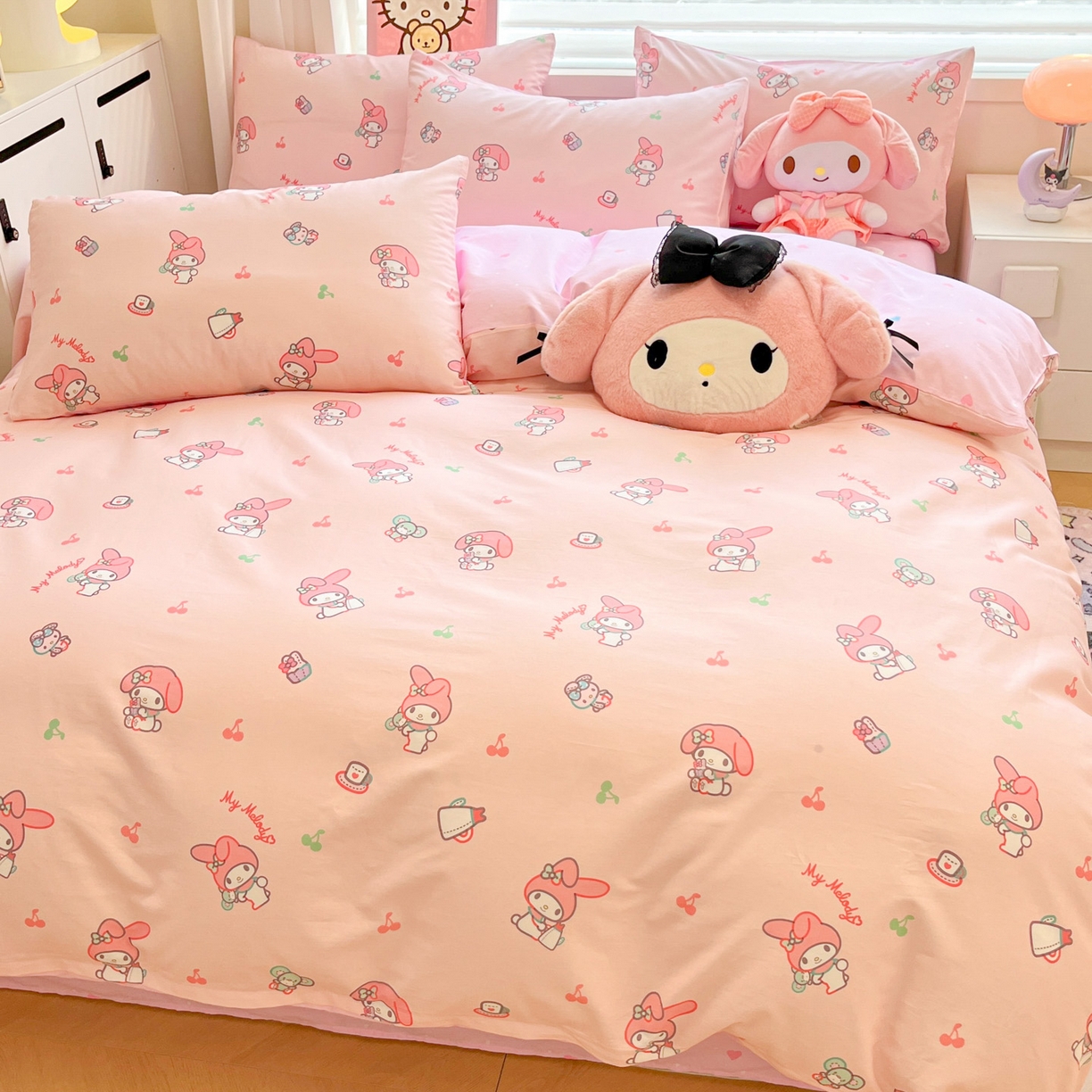 91家纺网 家纺一手货源 找家纺 暮思家居 2026新款正版授权三丽鸥全棉纯棉四件套系列-第二批 元气美乐蒂