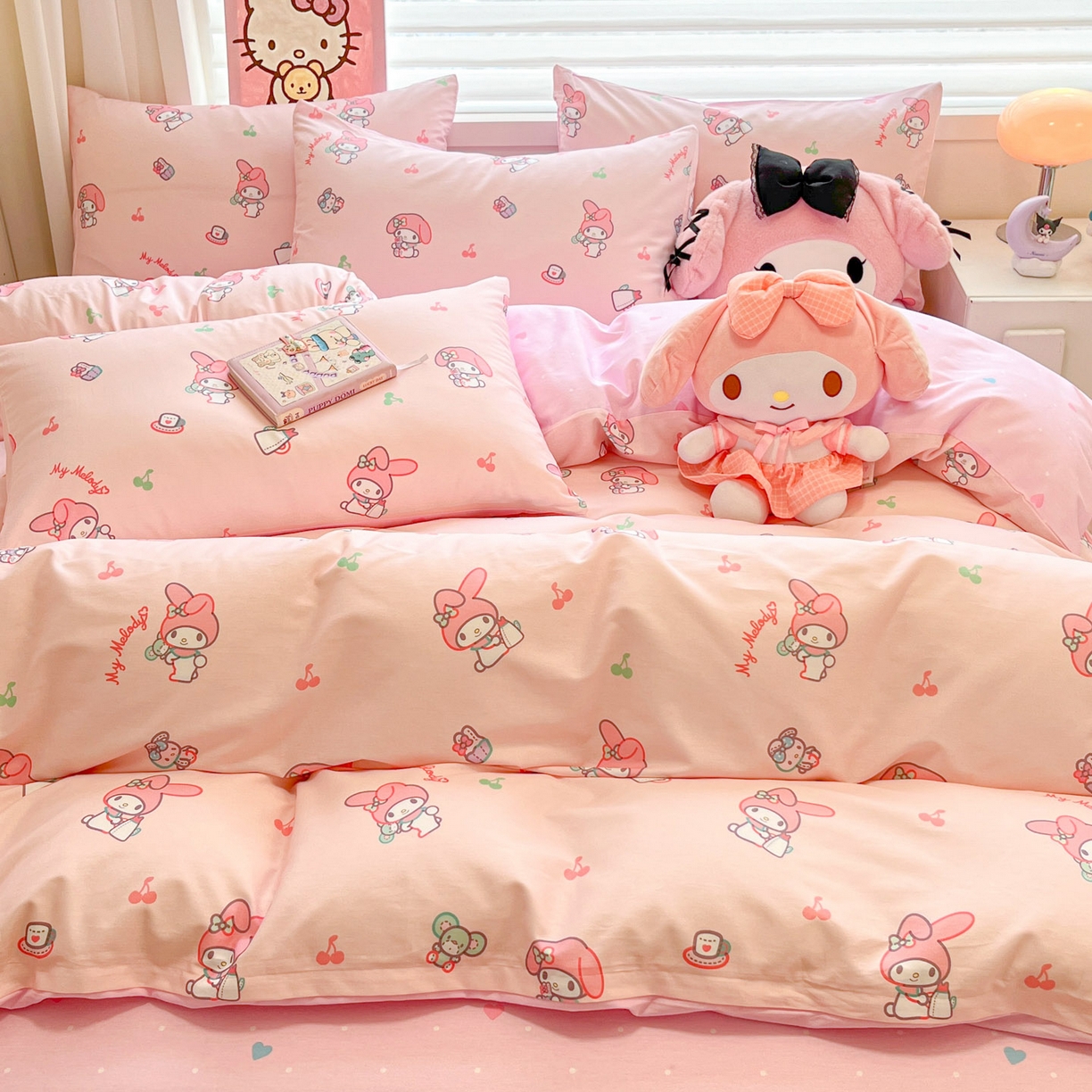 91家纺网 家纺一手货源 找家纺 暮思家居 2026新款正版授权三丽鸥全棉纯棉四件套系列-第二批 元气美乐蒂