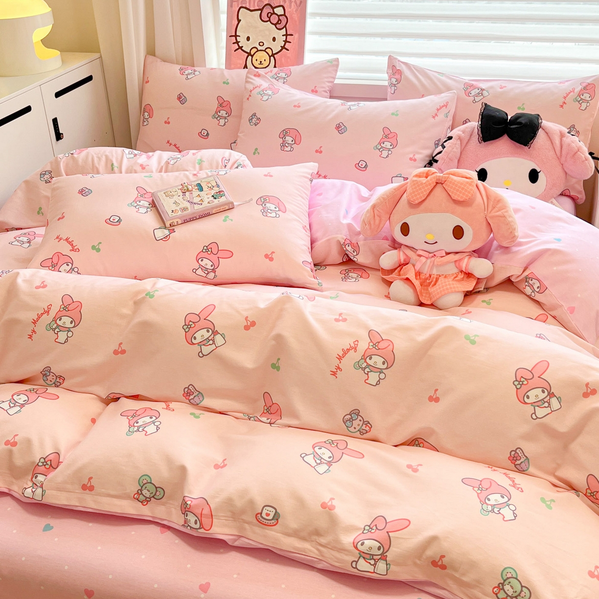 91家纺网 家纺一手货源 找家纺 暮思家居 2026新款正版授权三丽鸥全棉纯棉四件套系列-第二批 元气美乐蒂