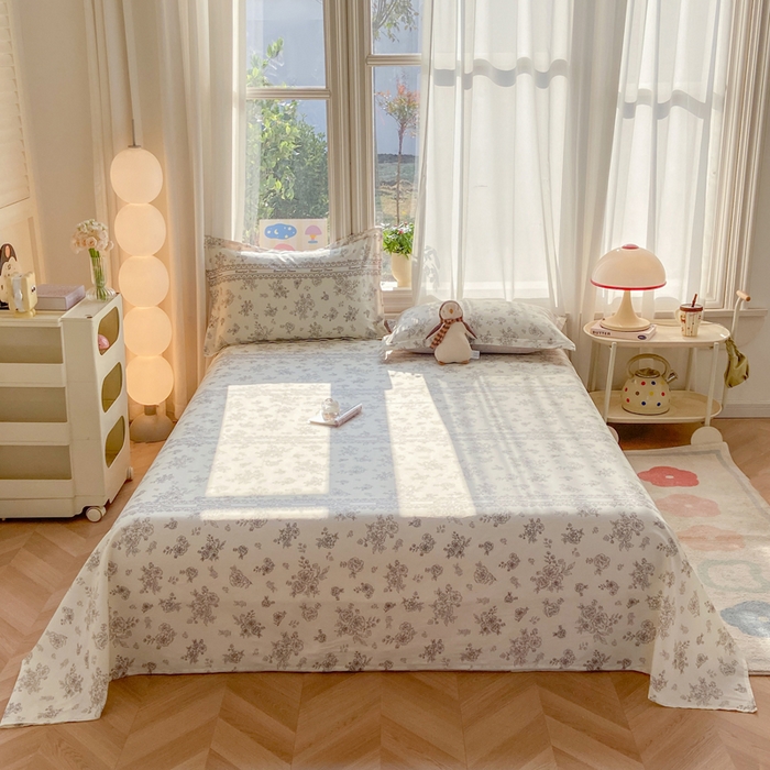 91家纺网 家纺一手货源 找家纺 （总）朵安家纺 2026春夏新款12868全棉纯棉斜纹印花单床单 床单单件