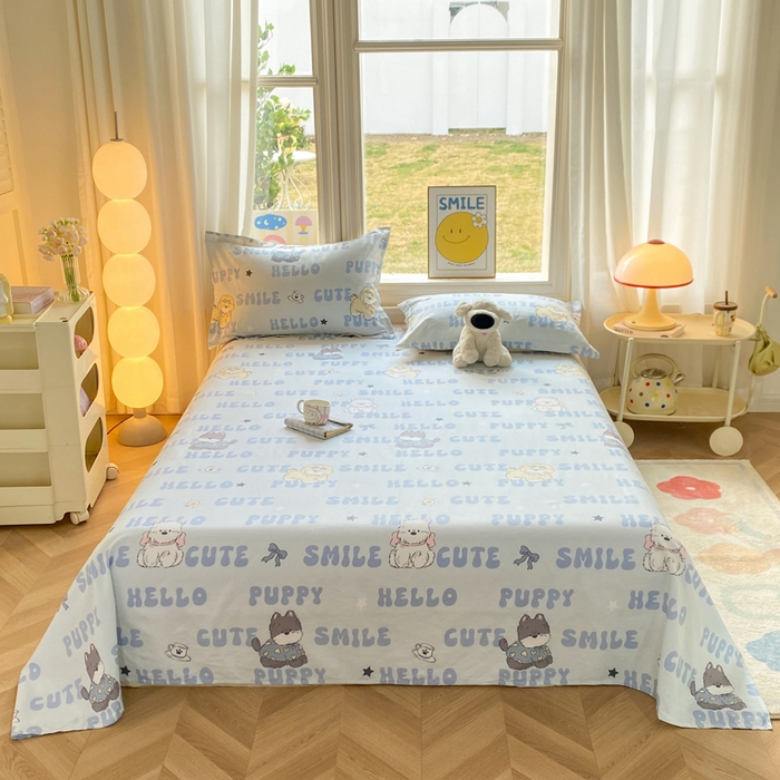 91家纺网 家纺一手货源 找家纺 （总）朵安家纺 2026春夏新款12868全棉纯棉斜纹印花单床单 床单单件