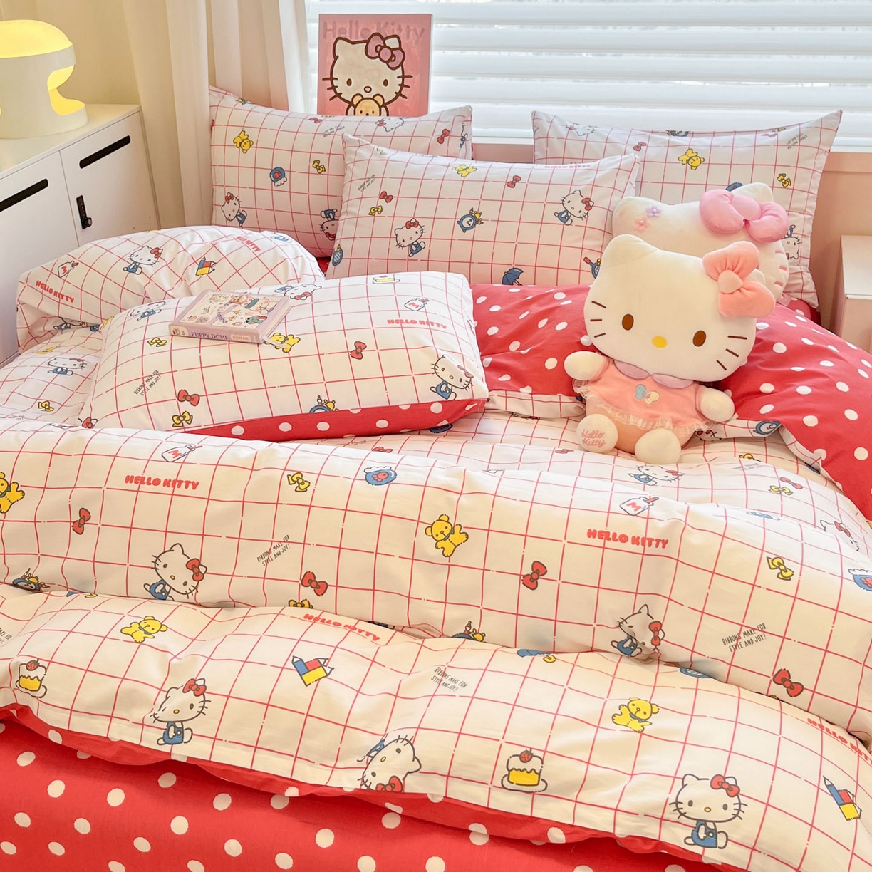 91家纺网 家纺一手货源 找家纺 暮思家居 2026新款正版授权三丽鸥全棉纯棉四件套系列-第二批 运动凯蒂