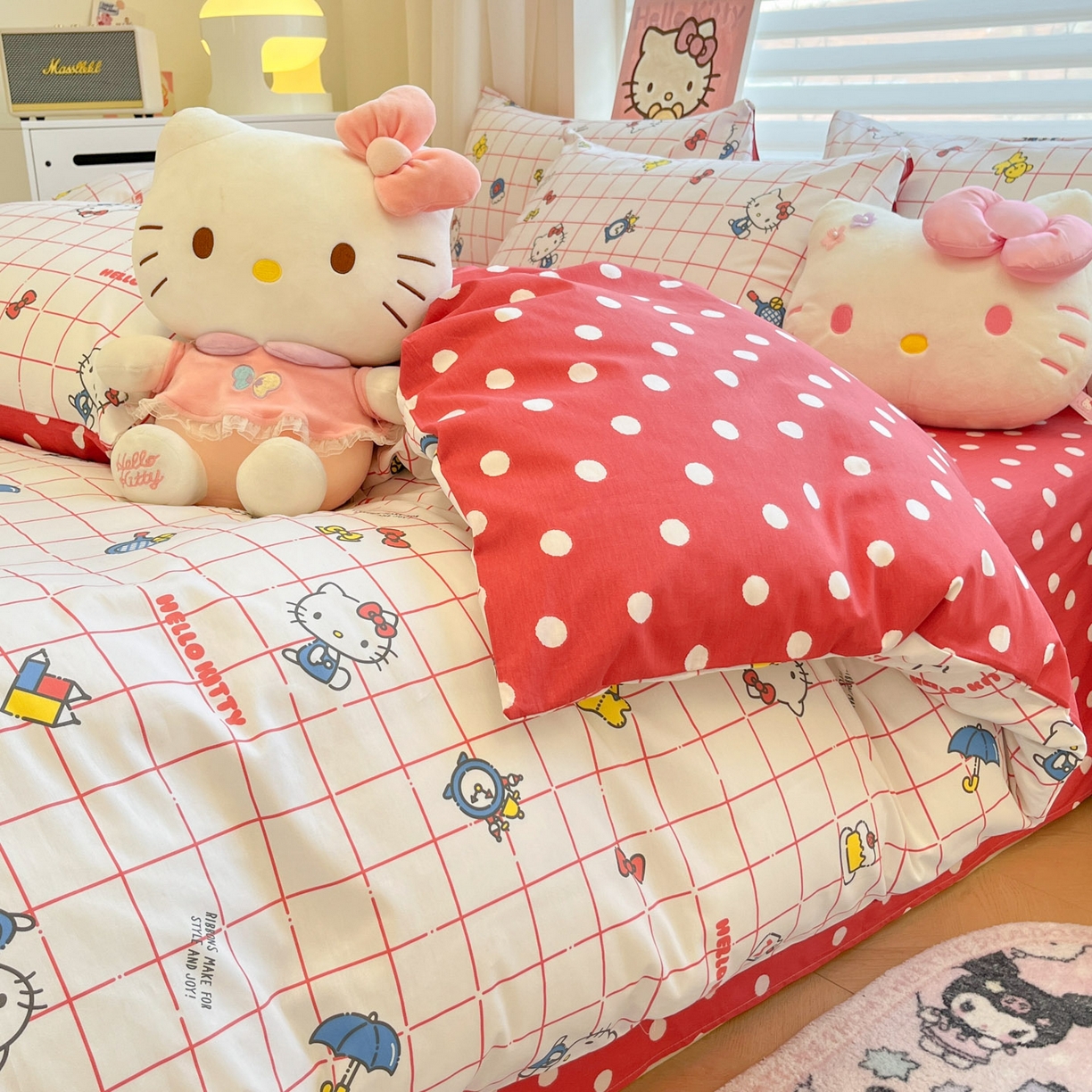 91家纺网 家纺一手货源 找家纺 暮思家居 2026新款正版授权三丽鸥全棉纯棉四件套系列-第二批 运动凯蒂