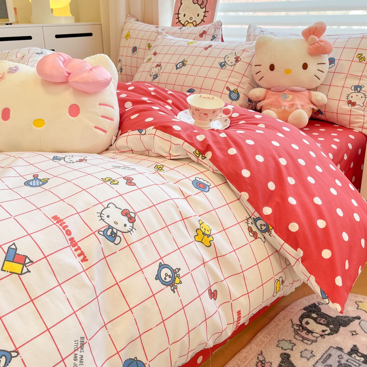 91家纺网 家纺一手货源 找家纺 暮思家居 2026新款正版授权三丽鸥全棉纯棉四件套系列-第二批 运动凯蒂