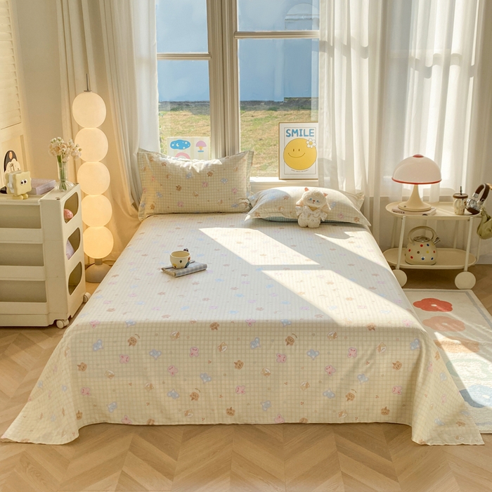 91家纺网 家纺一手货源 找家纺 （总）朵安家纺 2026春夏新款12868全棉纯棉斜纹印花单床单 床单单件