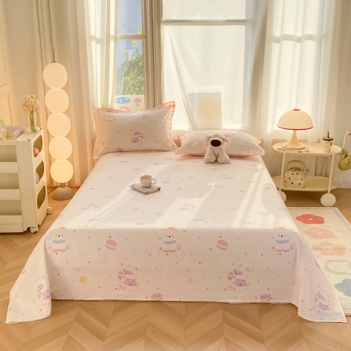 91家纺网 家纺一手货源 找家纺 （总）朵安家纺 2026春夏新款12868全棉纯棉斜纹印花单床单 床单单件