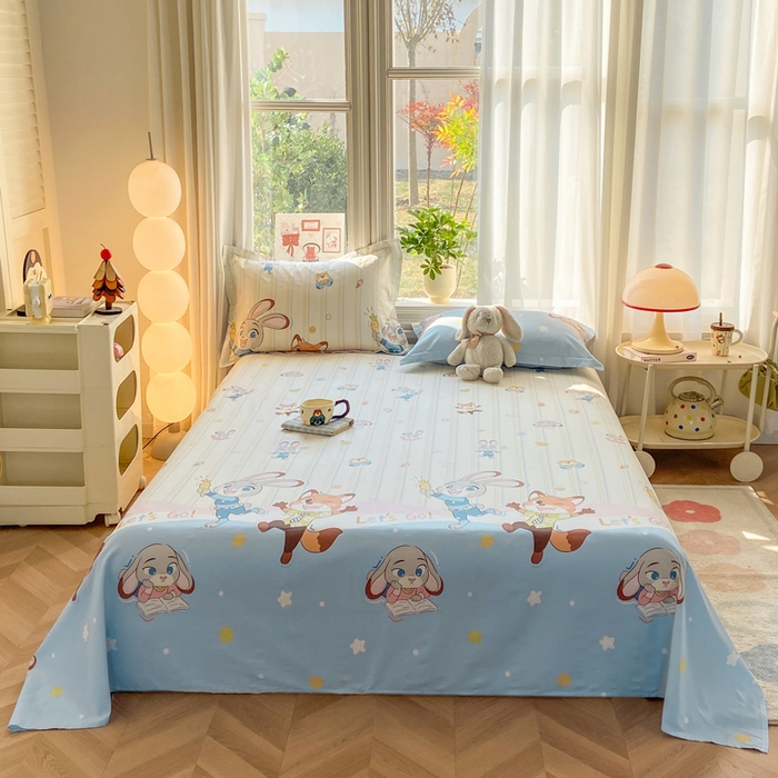 91家纺网 家纺一手货源 找家纺 （总）朵安家纺 2026春夏新款12868全棉纯棉斜纹印花单床单 床单单件