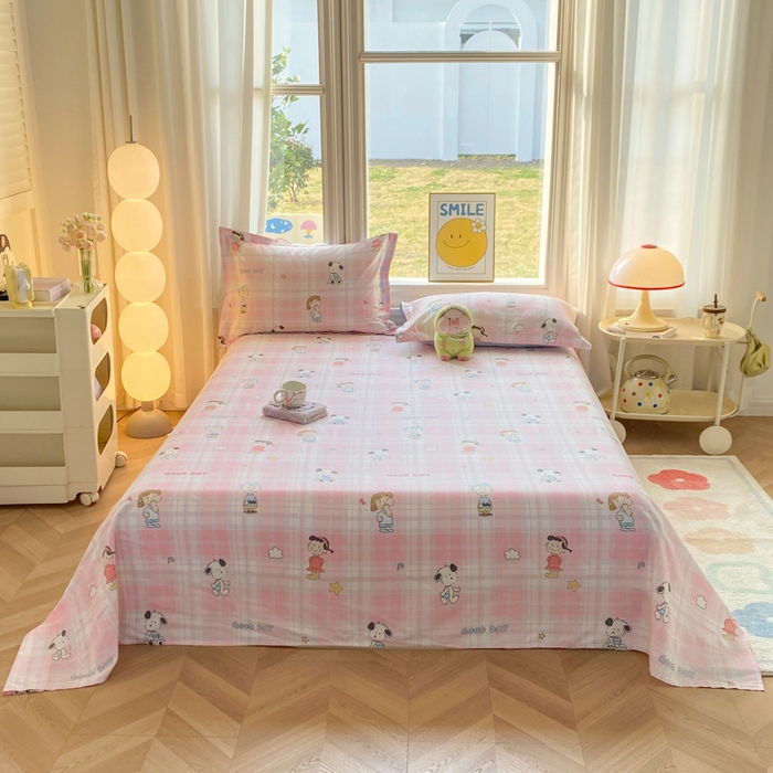 91家纺网 家纺一手货源 找家纺 （总）朵安家纺 2026春夏新款12868全棉纯棉斜纹印花单床单 床单单件