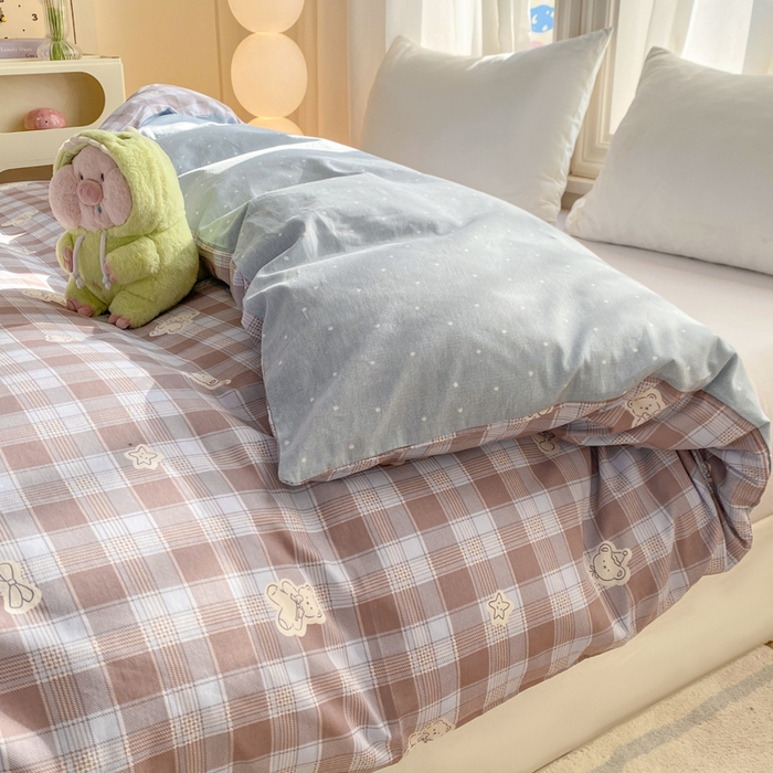 91家纺网 家纺一手货源 找家纺 朵安家纺 2026春夏新款12868全棉纯棉斜纹印花四件套 熊熊手帐